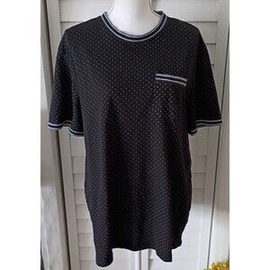 Michael Kors men's black polka dot t-shirt‎ pocket blue accent XL